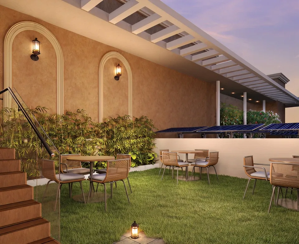 Landscaped amenity space at Indian Earth